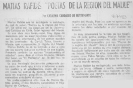 Matías Rafide: "Poetas de la Región del Maule"