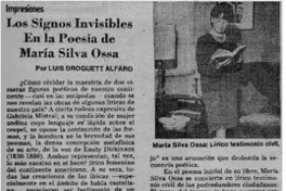Los signos invisibles en la poesía de María Silva Ossa