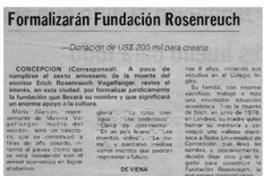 Formalizarán Fundación Rosenrauch.