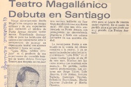 Teatro magallánico debuta en Santiago.