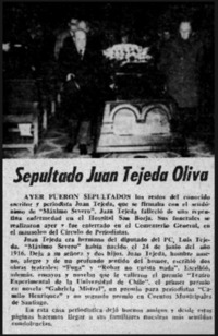 Sepultado Juan Tejada Oliva.