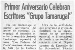 Primer aniversario celebran escriotres "Grupo Tamarugal".