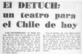 El DETUCH: un teatro para el Chile de hoy