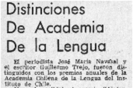 Distinciones de Academia De La Lengua.