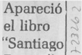 Apareció el libro "Santiago Bueras".