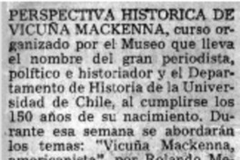 Perspectiva histórica de Vicuña Mackenna.