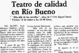 Teatro de calidad en Río Bueno