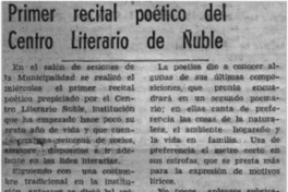Primer recital poético del Centro Literario de Ñuble