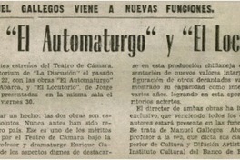 Vuelven "El Automaturgo" y "El Locutorio".