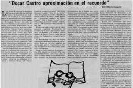 "Óscar Castro aproximación en el recuerdo"