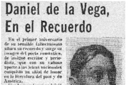 Daniel de la Vega, en el recuerdo.
