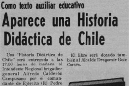 Aparece una historia didáctica de Chile.