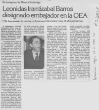 Leonidas Irarrázabal Barros designado embajador en la OEA.