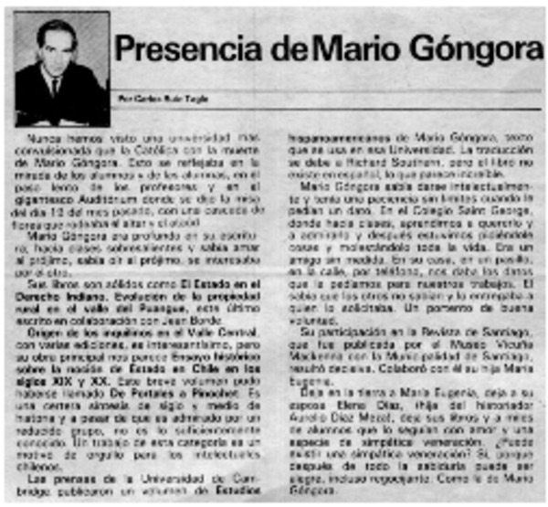 Presencia de Mario Góngora