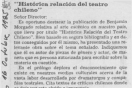 Histórica relación del teatro chileno"