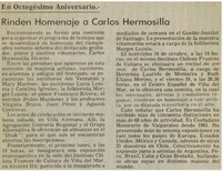 Rinden homenaje a Carlos Hermosilla.