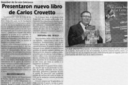 Presentaron nuevo libro de Carlos Crovetto.