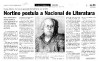 Nortino postula a Nacional de Literatura