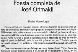 Poesía completa de José Grimaldi