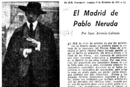 El Madrid de Pablo Neruda