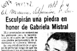 Esculpirán una piedra en honor de Gabriela Mistral