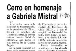 Cerro en homenaje a Gabriela Mistral