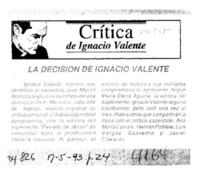 La decisión de Ignacio Valente.