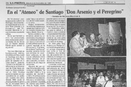 Exitoso lanzamiento en el "Ateneo" de Santiago "Don Arsenio y el peregrino" novela de Norman Merchak A.