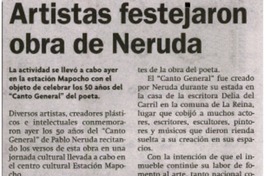 Artistas festejaron obra de Neruda