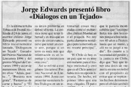 Jorge Edwards presentó libro "Diálogos en un tejado".