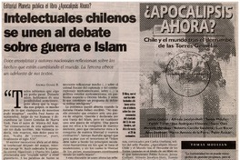 Intelectuales chilenos se unen al debate sobre guerra e Islam
