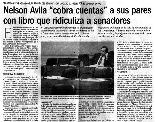 Nelson Ávila "cobra cuentas" a sus pares con libro que ridiculiza a senadores