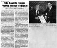 Tito Castillo recibió Premio Prensa Regional