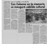 Con Coloane en la memoria se inauguró cabildo cultural