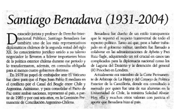 Santiago Benadava (1931-2004).