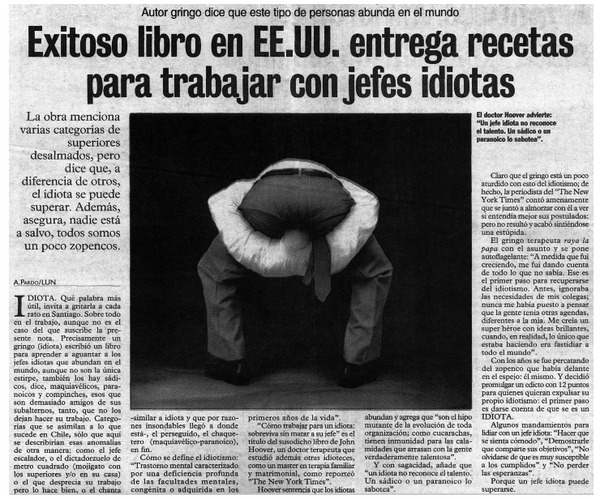 Exitoso libro en EE.UU. entrega rectas para trabajar con jefes idiotas