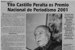 Tito Castillo Peralta es Premio Nacional de Periodismo 2001.