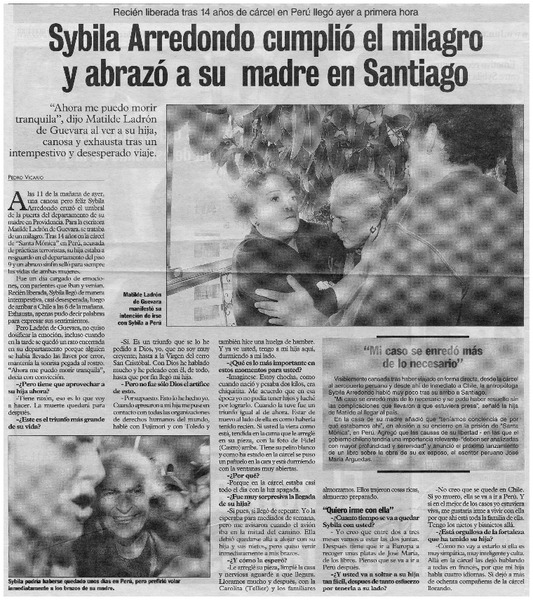 Sybila Arredondo cumplió el milagro y abrazó a su madre en Santiago [entrevistas]