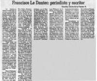 Francisco Le Dantec : periodista y escritor