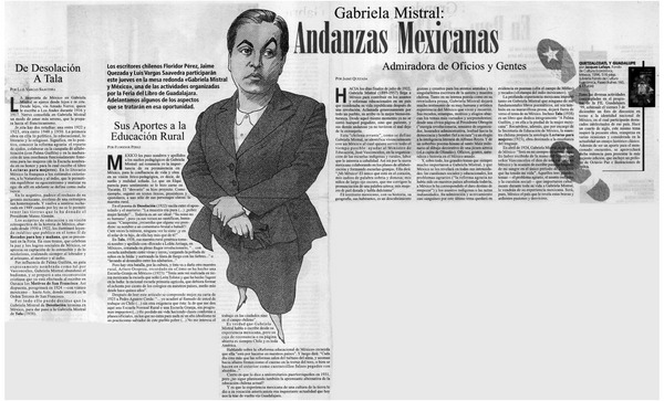 Gabriela Mistral: andanzas mexicanas admiradora de oficios y gentes