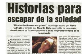 Historias para escapar de la soledad