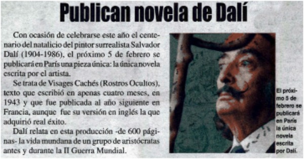 Publican novela de Dalí.