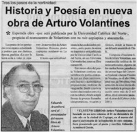 Historia y poesía en nueva obra de Arturo Volantines
