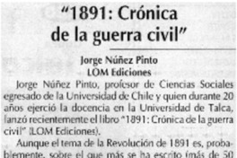 "1891 : Crónica de la guerra civil"