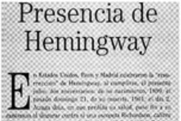 Presencia de Hemingway
