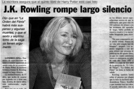 J. K. Rowling rompe largo silencio.