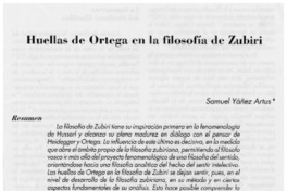 Huellas de Ortega en la filosofía deZubiri