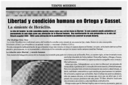 Libertad y condición humana en Ortega y Gasset