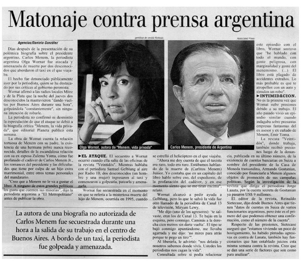 Matonaje contra prensa argentina