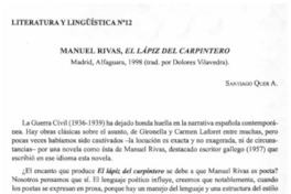 Manuel Rivas, el lápiz del carpintero